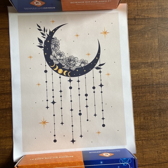 Moon phases with flowers canvas poster​ - Picture 4 of 8